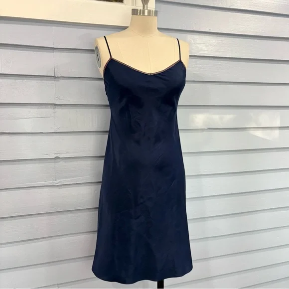 Vintage 90s Betsey Johnson Bias Cut Silk Satin Slip Dress - Picture 2 of 5